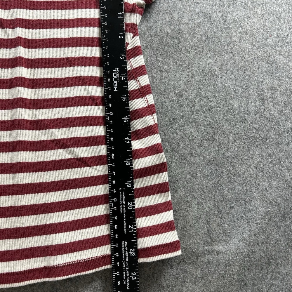 Polo Anthropologie Top Womens Large Envelope Tee Ribbed Striped Red White - Picture 4 of 7